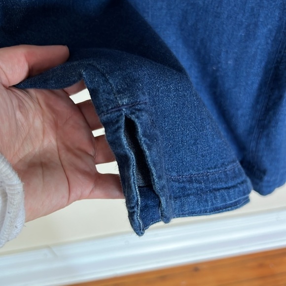 J. Jill Modest Casual Blue Denim Shift Dress with 3/4 Sleeves - Size Small Tall - Picture 8 of 9